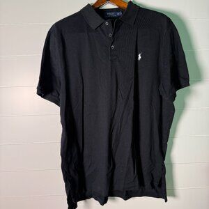 Polo Ralph Lauren Black Short Sleeve Polo Stretch Mesh Size XXL